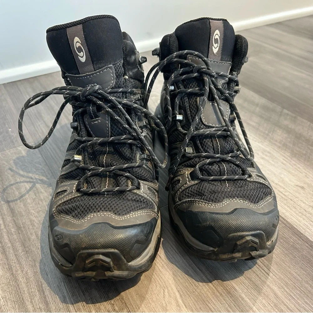 Men’s Salomon X Ultra 2 Mid GTX Hiking Boots Size 8 Black Trail Waterproof Shoes